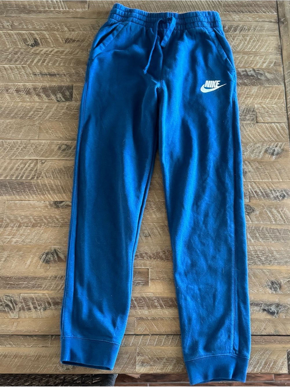 Nike Kids Blue Joggers with White Swoosh